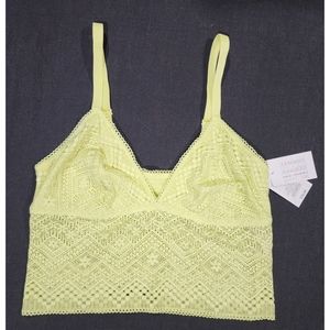Unlined Long Line Bralette, Size Medium, Auden, Yellow, Bralette, Bra, Lingerie